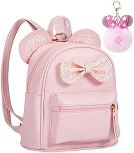 Sunwel Fashion Cutest Mini Backpack Toddler Sequin Bow Mouse Ears Bag Small Traveling Shoulder Daypack for Teen Little Girls, Pink, One_Size, Backpack