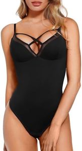 Popilush Women's Bodysuit Deep V Neck Shapewear Thong Body Suits Cami Tank