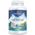 Nordic Naturals, Arctic Cod Liver Oil, 750mg Omega-3 from Cod Liver Oil, with EPA and DHA, Lemon Flavour, 180 Softgels, Soy Free, Gluten Free, Non-GMO