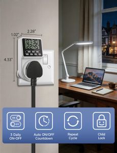 ORIDGET 24-Hour Digital Timer Plug – Programmable Socket Switch