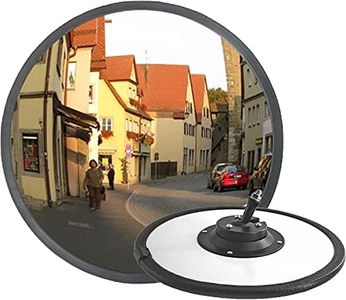 RMAN® 30 cm Miroir de Circulation Convexe, Miroir de Sécurité avec Fixation Murale Grand Angle 130 Degrés, Miroir Routier pour Allées, Entrepôts, Garages et Bureaux, Résistant aux Intempéries