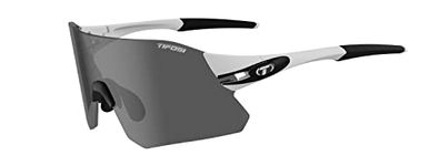 Tifosi Rail Interchangeable Lens Sunglasses, White/Black (Smoke/Ac Red/Clear), One Size