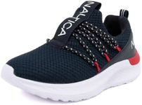 Nautica Youth Slip-On Sneakers – Athletic Bungee Lace Shoes for Boys and Girls with Cushioned Insole and Flexible Sole - Selah, Navy White Red, Size 1