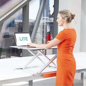 Yo-Yo DESK LITE [S] Height-Adjustable Standing Desk [80cm Wide] for home-working, school work, hot-desking and temporary standing work | Superior sit-stand solution | (BLACK, 80X32cm)