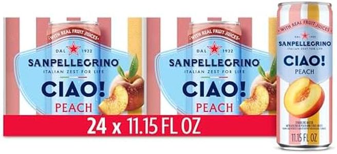 Sanpellegrino CIAO! Peach Sparkling Water, Low-Cal, 0g Added Sugar, 24-Pack