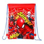 Zawadi Spiderman Kids Drawstring PE Swimming Football Sports Travel Gym School Bag Lightweight, Multicolour, 44 x 33 (11055-9636)