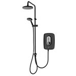 Triton Showers Danzi DuElec™ | Shower Electric | 9.5 KW I Black I Electrical Showers | with Rainfall Showerhead and Anti Twist Hose | Best Electric Shower Units for Bathrooms