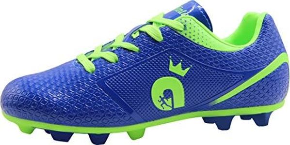 BomKinta Kid's FG Soccer Shoes Athletic Outdoor Soccer Cleats Blue Size 12 M US Little Kid