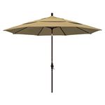 California Umbrella GSCU118117-F67-DWV 11 ft. Aluminum Market Umbrella Collar Tilt Bronze-Olefin-Champagne-DWV