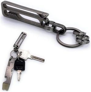 DaylyFav Keychain, Key holder with Ti Key Ring & 5 Key Rings, Titanium, Key Chain Organizer Keyclip for Key Tags, AirTags, Car Keys Chain, Belt, Pants, Backpack etc., Detachable Keyring Quick Release,