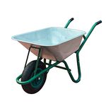 Neo Wheelbarrow Home Garden Cart Galvanised with Pneumatic Tyre (85L) Silver