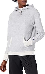 Champion Women's Powerblend Fleece Hoodie, Graphic, Oxford Grey HTR/Oatmeal HTR, Medium