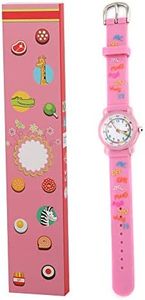 SPYMINNPOO Kid Watch, Waterproof Cartoon Watch Letter Pattern Children Wrist Watch Time Recognition Tool (Letter Plastic Shell Powder)