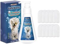 CuteBone Beef-Flavored Enzymatic Dog Toothpaste 4.3oz/120g with 10 Count Pet Dental Finger Dry Wipes Dental Care for Fresh Breath & Healthy Gums