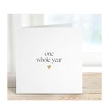 Happy Anniversary Card, One Whole Year, Heart, Wedding Anniversary, Congratulations, Celebration Card, to a special couple,