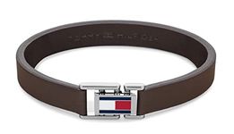 Tommy Hilfiger Men's Jewelry Stainless Steel and Brown Leather Bracelet, Color: Brown (Model: 2790430), Large, Stainless Steel & Leather, no gemstone