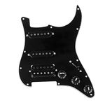 Musiclily Basic SSH Prewired Loaded Pickguard Scratch Plate with Alnico 5 Pickups Set for Strat Style Electric Guitar Replacement, 3Ply Black