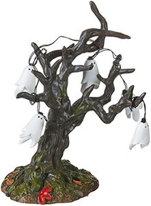 Department 56 6005571 Village Collection Accessories Halloween Ghost Tree Lit Figurine, 6.75 Inch, Multicolor