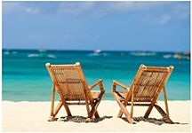 Photo Seascape Beach Sea Ocean Sand Chair Shore Holiday Sun Wall Art Print