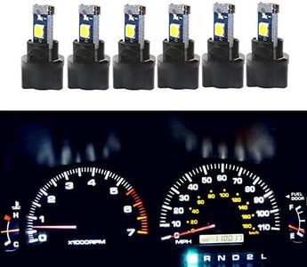 WLJH 6Pack White Dash Lights PC74 Twist Locket Socket Wedge T5 LED Bulb 37 74 2721 3030SMD Dashboard Instrument Cluster Bulbs,Plug and Play