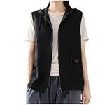 Women's Cotton Linen Vest with Hooded Jacket Casual Sleeveless V-Neck Blazer Waistcoat Lightweight Cardigan Pockets