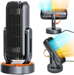 Nauttxon Oscillating Space Heater With Timer 3 Heat Levels - 14 inch Space Heater Indoor Portable - 1200w 700w Under Desk Heater for Office - PTC Ceramic Tower Heater For Office Bedroon living Room