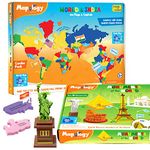 Imagimake Mapology - Monuments of The World, Map Puzzle of India and World with Capitals and Flags of Countries, Educational Toy - Puzzles for Kids for Age 5 Years+, Best Gift for Boys & Girls