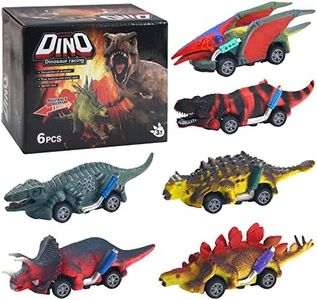 Dinosaur Toy Pull Back Cars, 6 Pack Dino Toys for 3 Year Old Boys/Girls and Toddlers, Boy Toys Pull Back Toy Cars for Age 3,4,5 and Up
