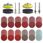 240pcs 2inch Sanding Discs Pad Variety Kit for Drill Grinder Rotary Tools Attachment with 2Pcs 1/8"&1/4" Shank Backer Plate, Sanding Pads Includes 80-3000 Grit