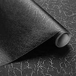 Abyssaly Black Wallpaper Vinyl Wrap Sticky Back Plastic 30cm X 300cm Self Adhesive Wallpaper Removable Peel and Stick Wallpaper Thickness Upgrade for Home Decoration Worktops Furniture Stickers