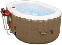 ALEKO Inflatable Hot Tub Spa | Personal High Powered Jetted Bubble | 145 Gallon | Brown and White | HTIO2BRWH