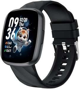 CATGIFF Fitness Tracker Montre Enfant Connectée ou Non Connectée, Montre Intelligente avec 100+ Modes de Sport, Podomètre, Moniteur de Sommeil, 1.75" Smartwatch, Cadeau Ado Garçon Fille 5-16 Ans Noir