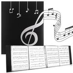 JIANTA A4 Sheet Music Folder, 4 Page Expand, 60 Pages Capacity, 8.5x11 inch Music Binder, Writable Choir Folder, Blank Plastic Concert Choral Folder