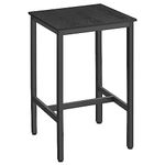 VASAGLE Bar Table, Small Kitchen Table, High Top Pub Table, for Living Room Study, Industrial Steel Frame, 23.6 x 23.6 x 36.2 Inches, Ebony Black and Black ULBT025B56