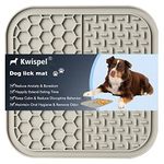 Kwispel Lick Mat for Dogs, Dog Lick Mat with Suction Cups for Anxiety, Peanut Butter Dog Licking Mat Slow Feeder Dispensing Treater Lick Pad for Dogs Cats Grooming Bathing and Training (Grey)