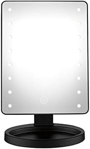 Conair Lighted Makeup Mirror, Tabletop Mirror, LED Vanity Mirror, Battery Operated in Black