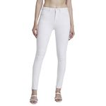 Spykar Women White Lycra Skinny Fit Regular Length Slash Knee Jeans -(Adora)