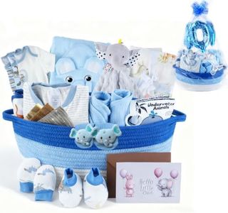 22-Pcs Baby Boy Gift Basket Set, 0-12M Baby Shower Gifts