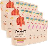 Yammy Dried Sweet Potato Sticks (Pack of 18), 1 Ingredient Superfood Snack, Healthy, 3g Protein, Asian Korean Chinese Japanese Food, Individually Wrapped Snacks For Humans, People, Gluten Free, Vegan