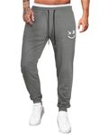 AlvaQ Sweatpants Mens Casual Cotton Mens Joggers Tracksuit Bottoms Men with Loose fit Gym Running Workout Pants, A-Gray, S