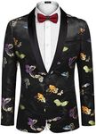 COOFANDY Men's Floral Tuxedo Jacket