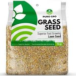 Grass Seed (1kg) Fast Growing Quick Lawn Patch Repair - Garden Seed for Shade & UK Climate - Perfect for Shaded Areas, Autumn, Winter, Summer & All Year - Hardwearing & Premium