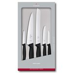 Victorinox Swiss Classic Kitchen Knife Set, Cooking Knives, Set of 5, Extra Sharp Blades, Swiss Made, Black