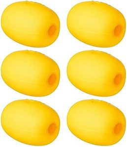 Poen 6 Pcs Buoy Float Yellow 4 x 3 Inch Deep Water Float Rope Floats Fishing Marker Buoys Anchor Float for Boat Swimming Pool Kayak Trail Dock Crabbing Skiing Marine