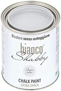 bianco Shabby® Grigio Pietra (Stone Grey) Water-Based Chalk Paint for All Surfaces – Extra Matt Finish (1 Litre)