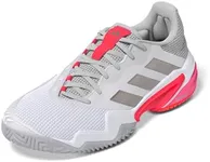 adidas Women's Barricade 13 Tennis Sneaker, White/Champagne Metallic/Lucid Red, 7.5