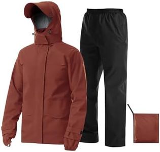 iCreek Rain Suit Waterproof Breathable Lightweight 2-Piece Rain Gear Unisex（L, Wine Red）