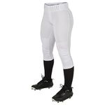 CHAMPRO Women's Tournament Traditional Low-Rise Polyester Softball Pant White