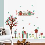 Pumkins Harmony Haven Happy Family with Owl Wall Decals for Kids Classroom Playroom Bedroom Door Study Nursery Wall Decoration Wall Sticker for Baby Boy Girl Play Room Decor