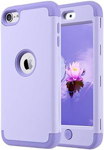 ULAK Compatible with iPod Touch 7 Case, iPod Touch 6 Case, iPod Touch 5 Case, Heavy Duty High Impact Knox Armor Case Cover for iPod Touch 5th/6th/7th Generation, Purple